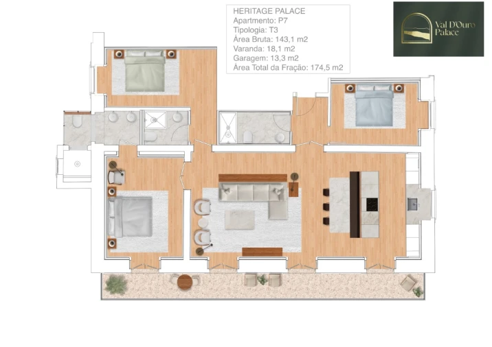 Apartamento T3 para Venda em Cedofeita, Santo Ildefonso, Sé, Miragaia, São Nicolau e Vitória Planta 1