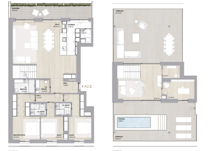 Apartamento T3 para Venda em Aldoar, Foz do Douro e Nevogilde Planta 1