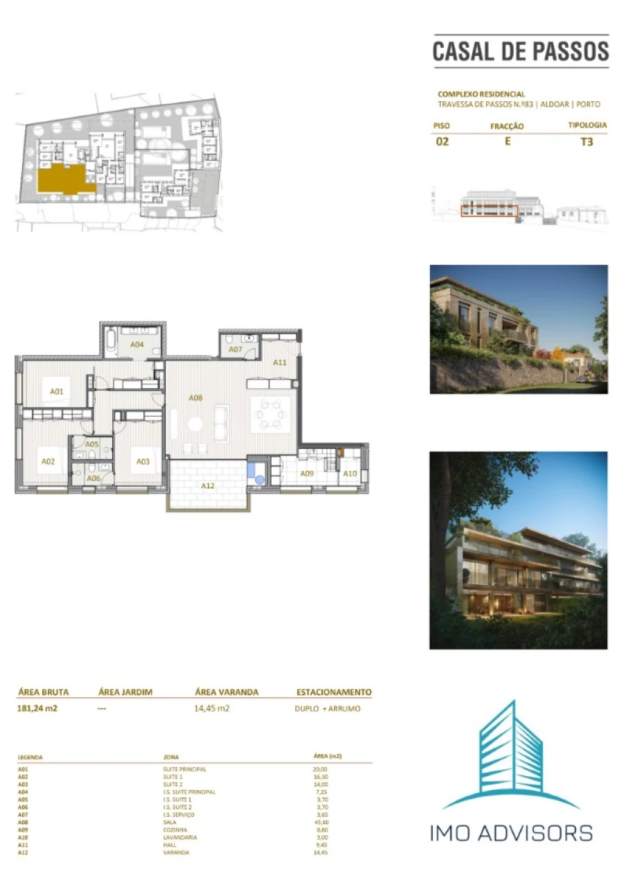 Apartamento T3 para Venda em Aldoar, Foz do Douro e Nevogilde Planta 1