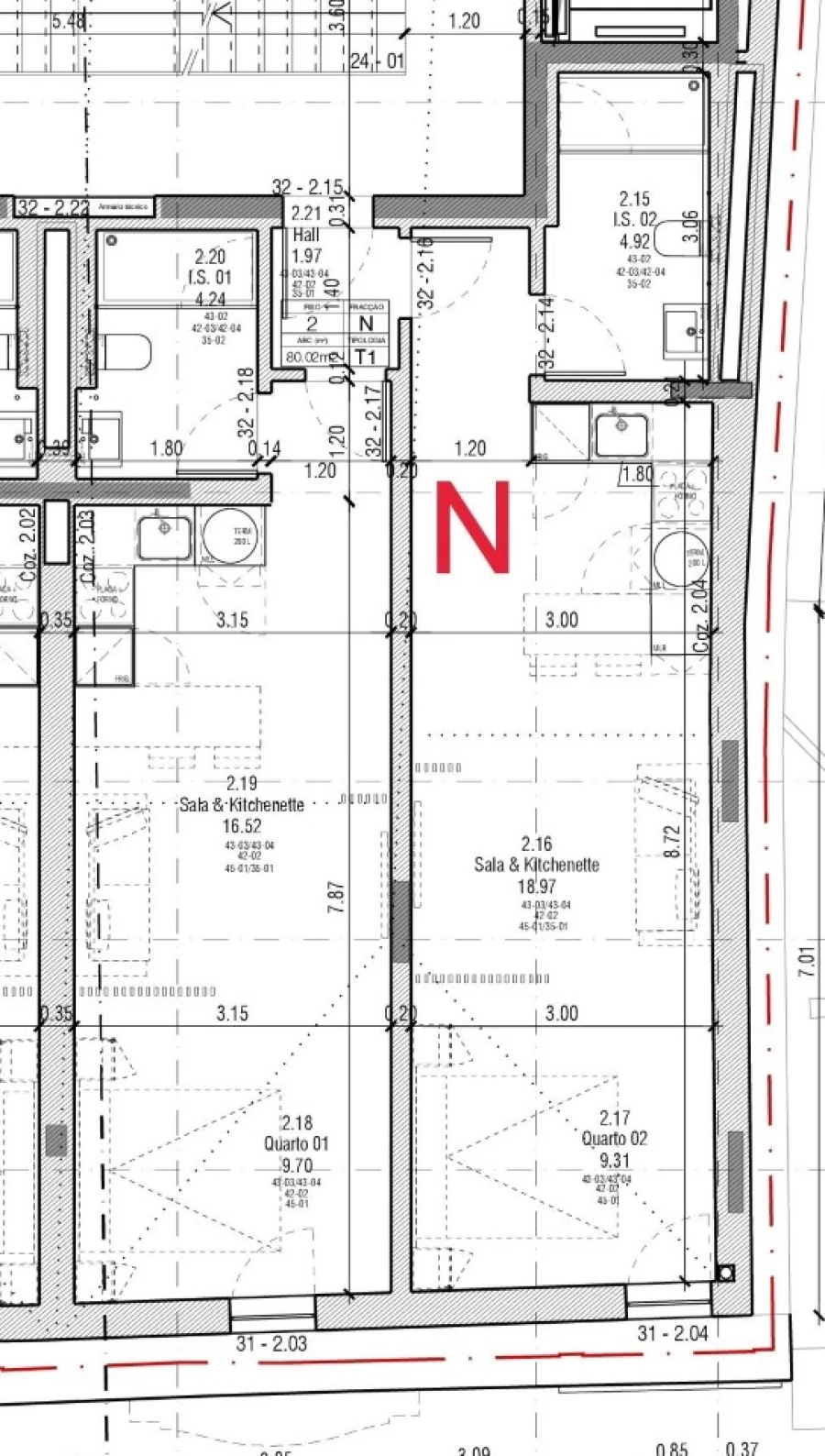 Apartamento T2 para Venda em Cedofeita, Santo Ildefonso, Sé, Miragaia, São Nicolau e Vitória Planta 1