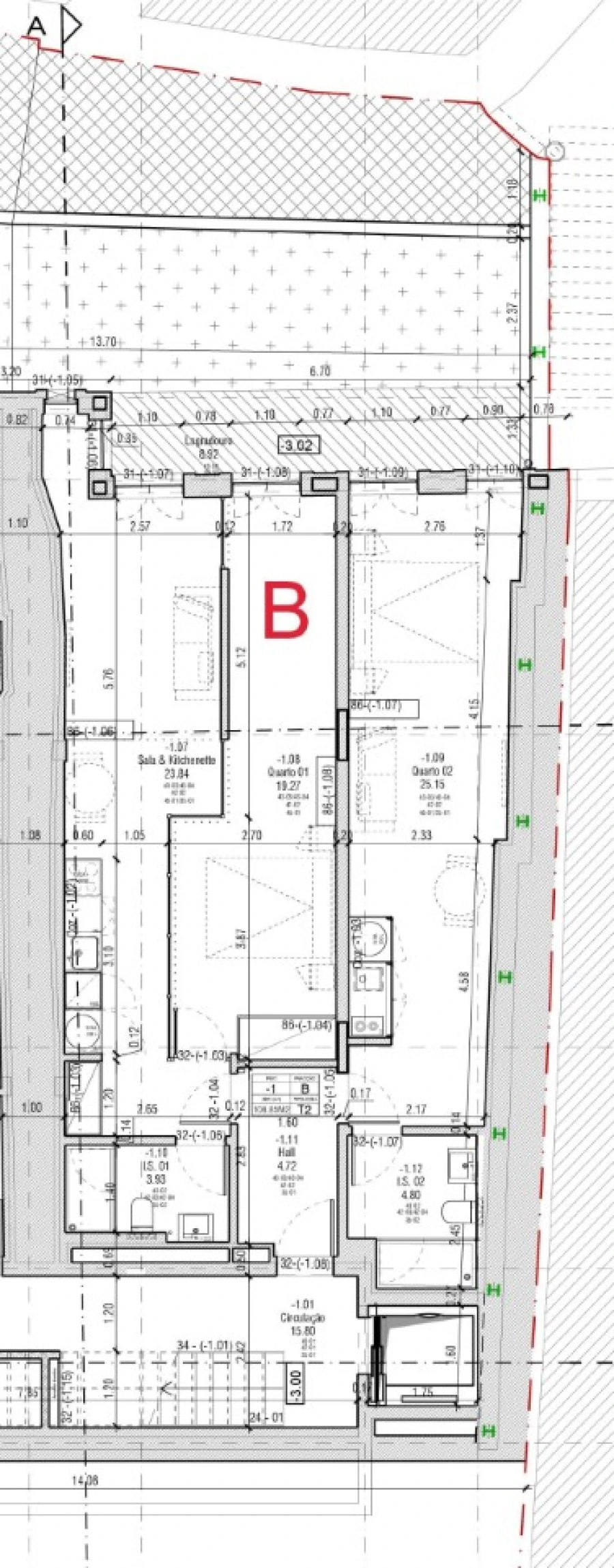 Apartamento T2 para Venda em Cedofeita, Santo Ildefonso, Sé, Miragaia, São Nicolau e Vitória Planta 1