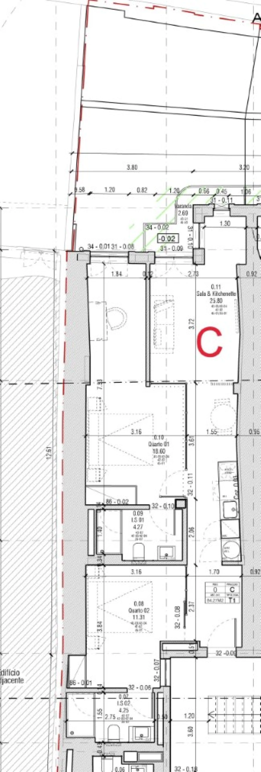 Apartamento T1 para Venda em Cedofeita, Santo Ildefonso, Sé, Miragaia, São Nicolau e Vitória Planta 1