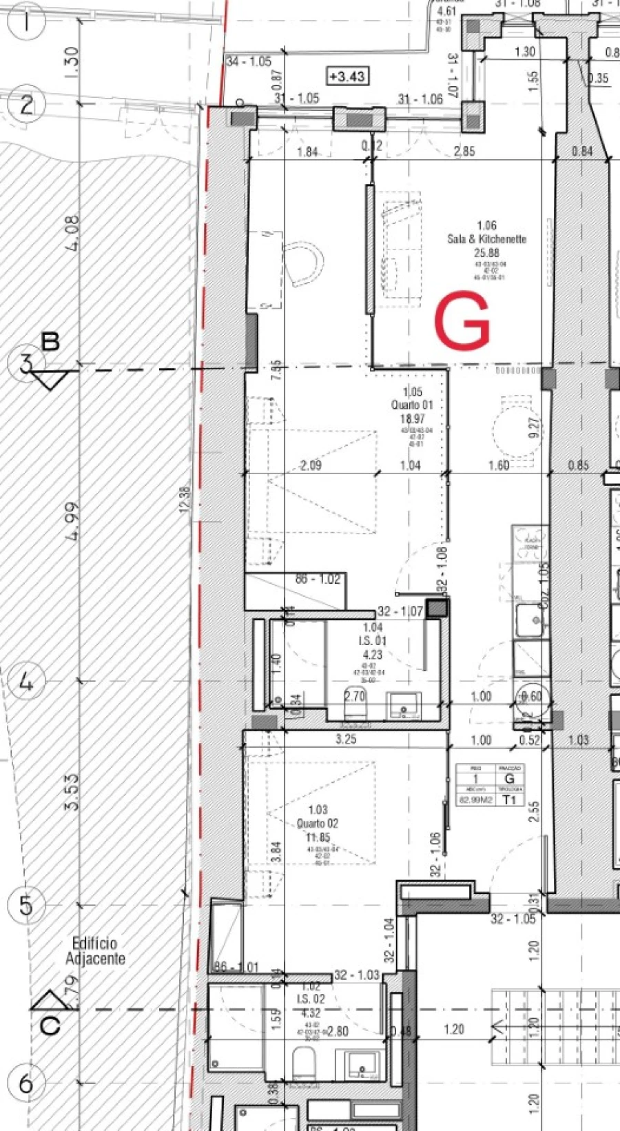 Apartamento T1 para Venda em Cedofeita, Santo Ildefonso, Sé, Miragaia, São Nicolau e Vitória Planta 1