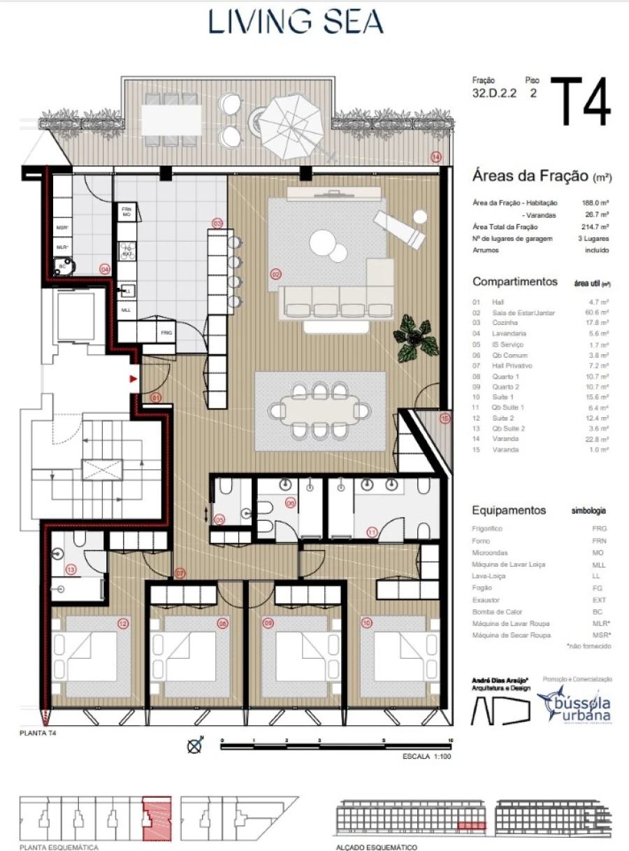 Apartamento T4 para Venda em Canidelo Planta 1