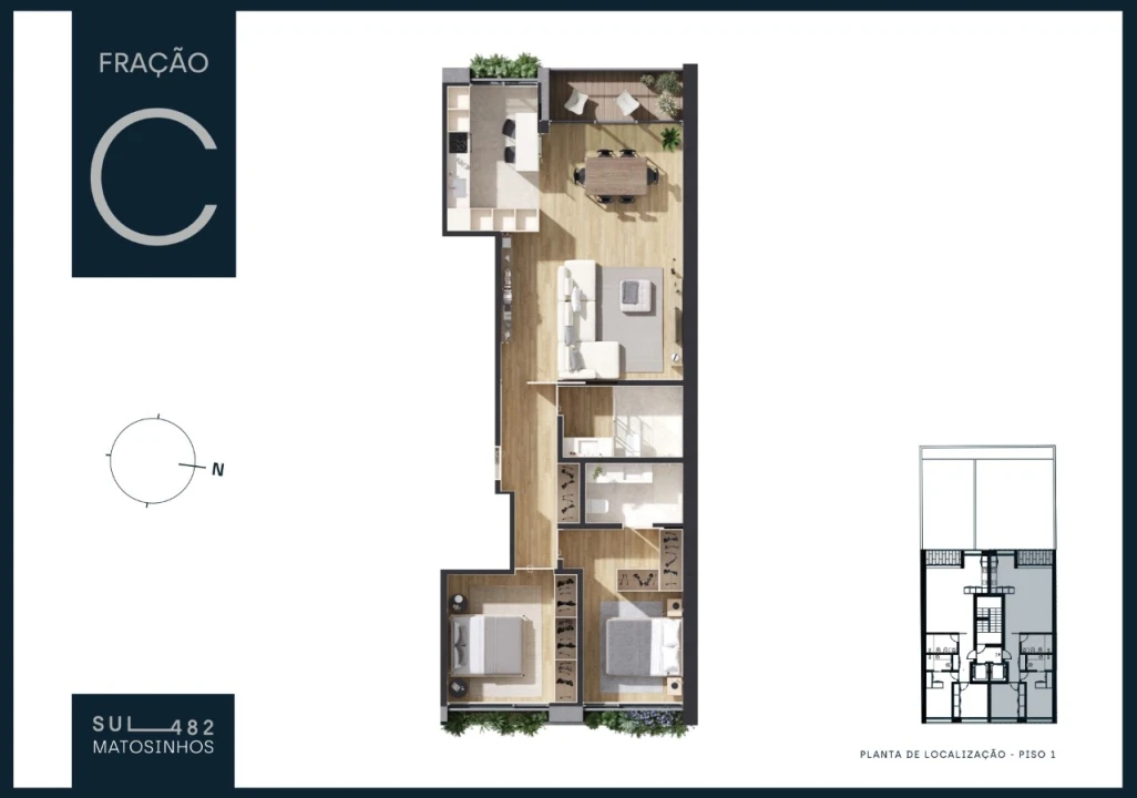 Apartamento T2 para Venda em Matosinhos e Leça da Palmeira Planta 2