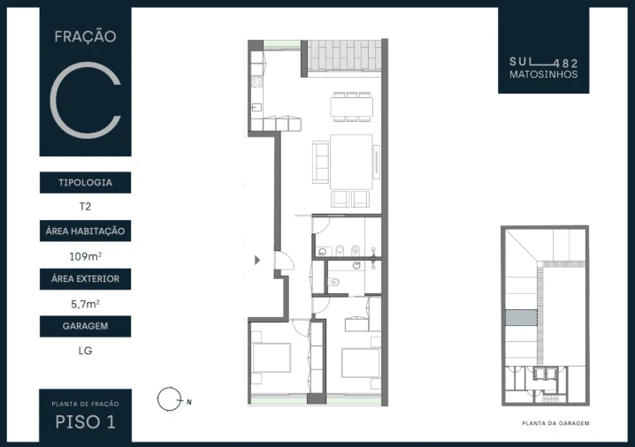 Apartamento T2 para Venda em Matosinhos e Leça da Palmeira Planta 1