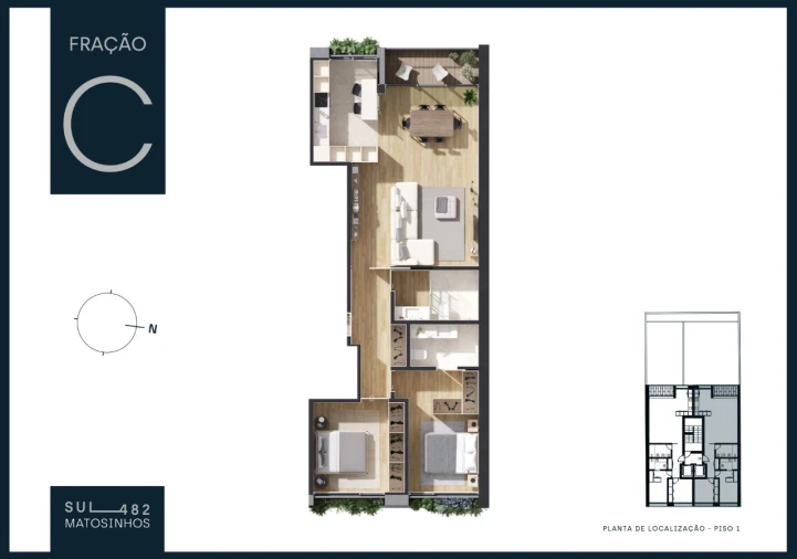 Apartamento T2 para Venda em Matosinhos e Leça da Palmeira Planta 2