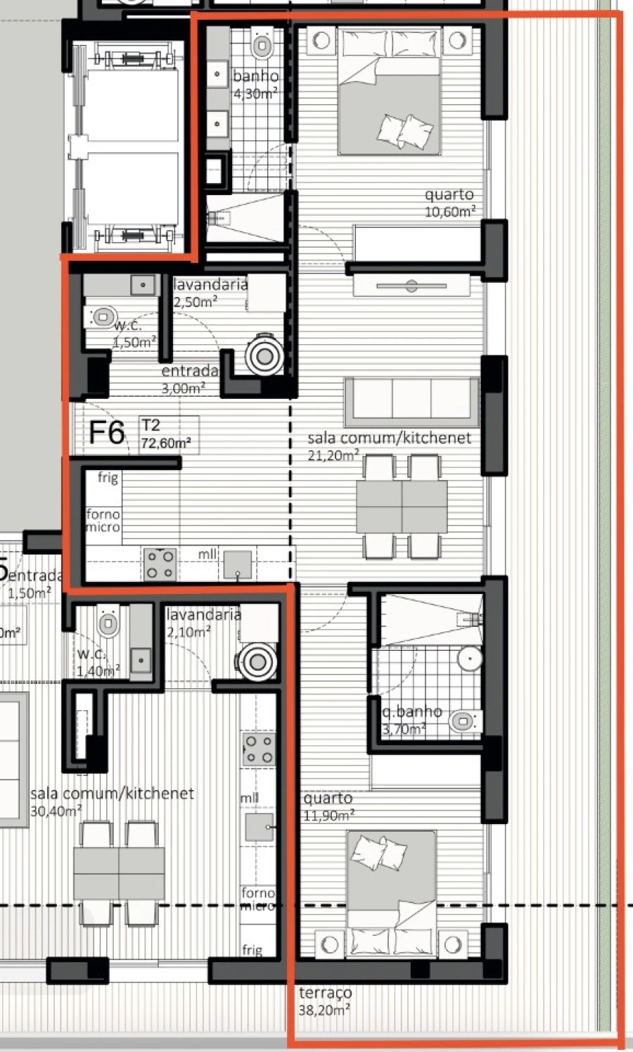 Apartamento T2 para Venda em Matosinhos e Leça da Palmeira Planta 1