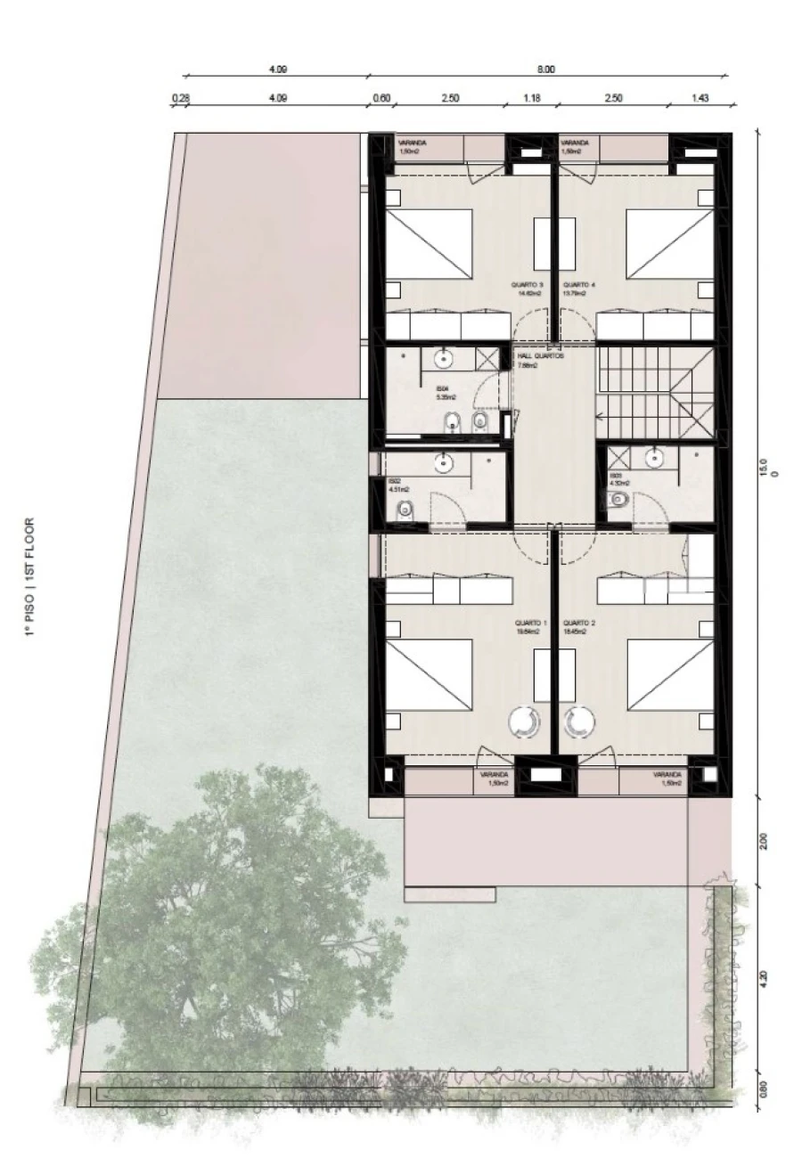 Moradia T4 para Venda em Madalena Planta 3