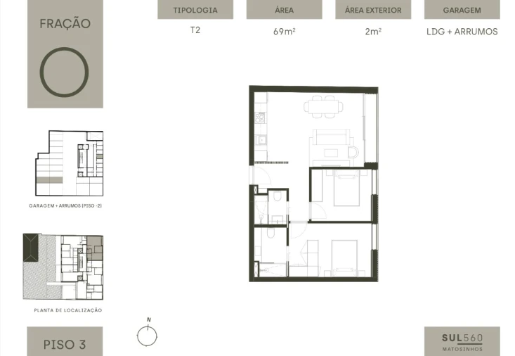 Apartamento T3 para Venda em Matosinhos e Leça da Palmeira Planta 1