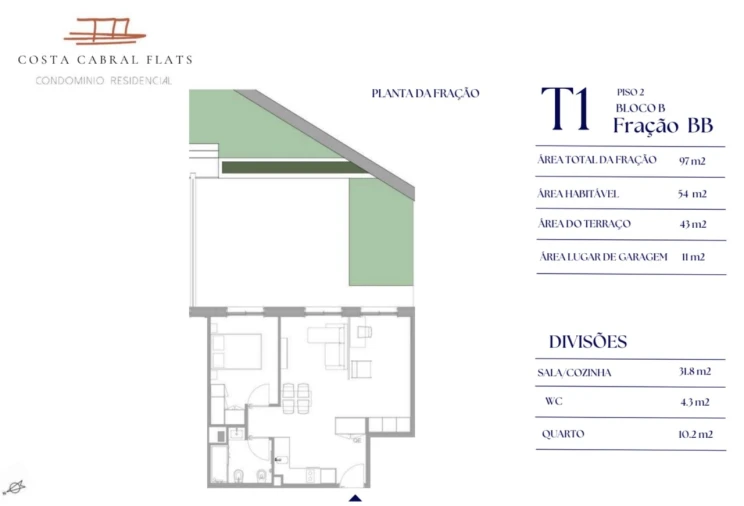 Apartamento T1 para Venda em Paranhos Planta 1