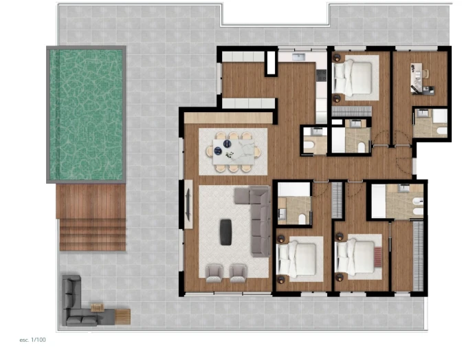 Apartamento T4 para Venda em Funchal (Santa Luzia) Planta 1
