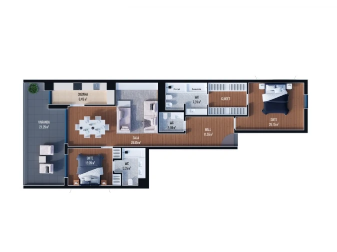 Apartamento T2 para Venda em São Martinho Planta 1