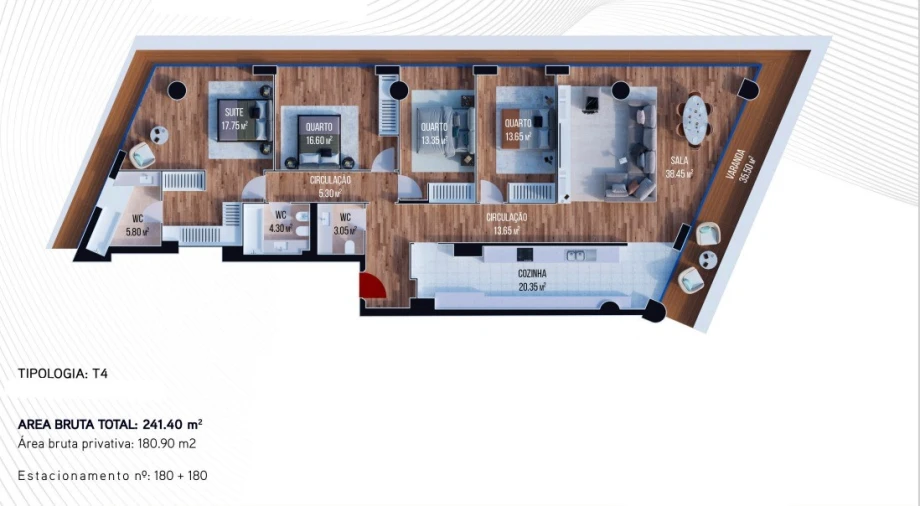 Apartamento T4 para Venda em Funchal (Se) Planta 1