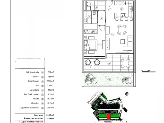 Apartamento T1 para Venda em Imaculado Coração de Maria Planta 1