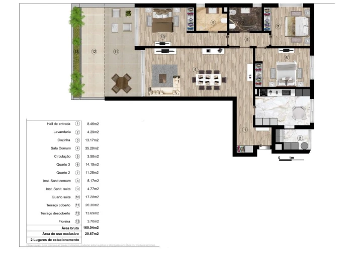Apartamento T3 para Venda em Funchal (Santa Luzia) Planta 1
