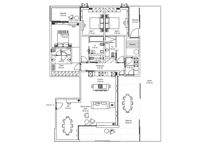 Apartamento T3 para Venda em São Martinho Planta 1