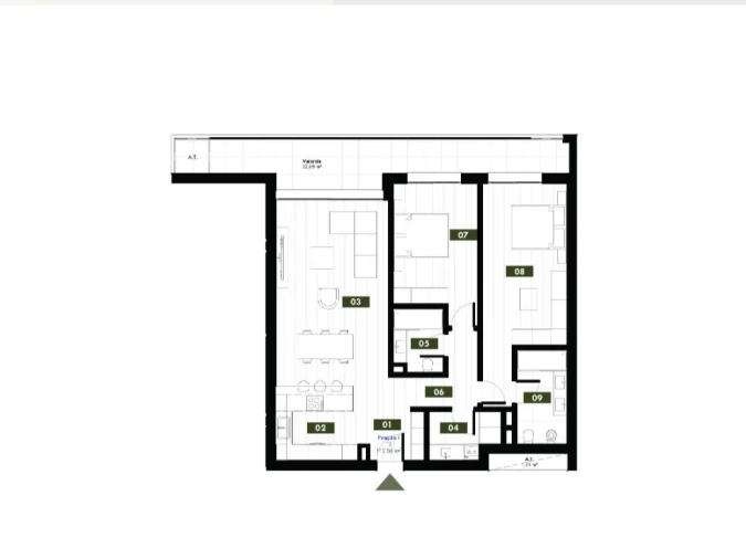 Apartamento T2 para Venda em Estreito de Camara de Lobos Planta 1