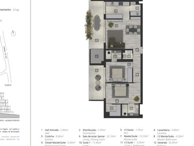Apartamento T2 para Venda em Funchal (Santa Luzia) Planta 1