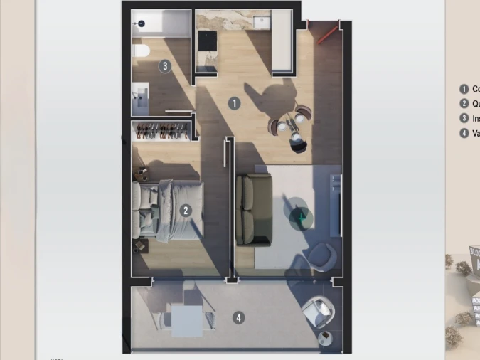 Apartamento T1 para Venda em Calheta Planta 1
