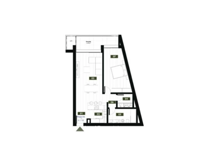 Apartamento T1 para Venda em Estreito de Camara de Lobos Planta 1