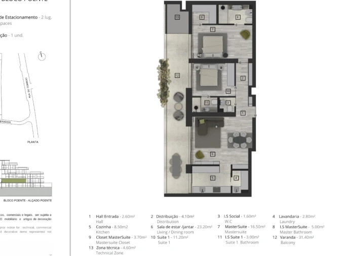 Apartamento T2 para Venda em Funchal (Santa Luzia) Planta 1