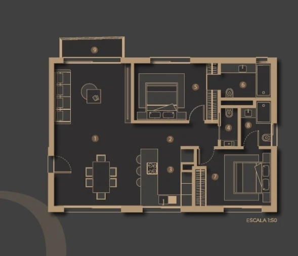 Apartamento T2 para Venda em São Martinho Planta 1
