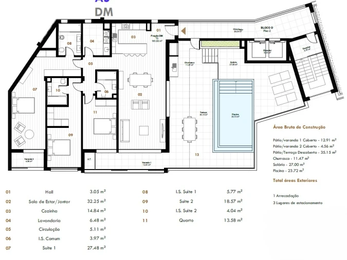 Apartamento T3 para Venda em Estreito de Camara de Lobos Planta 1