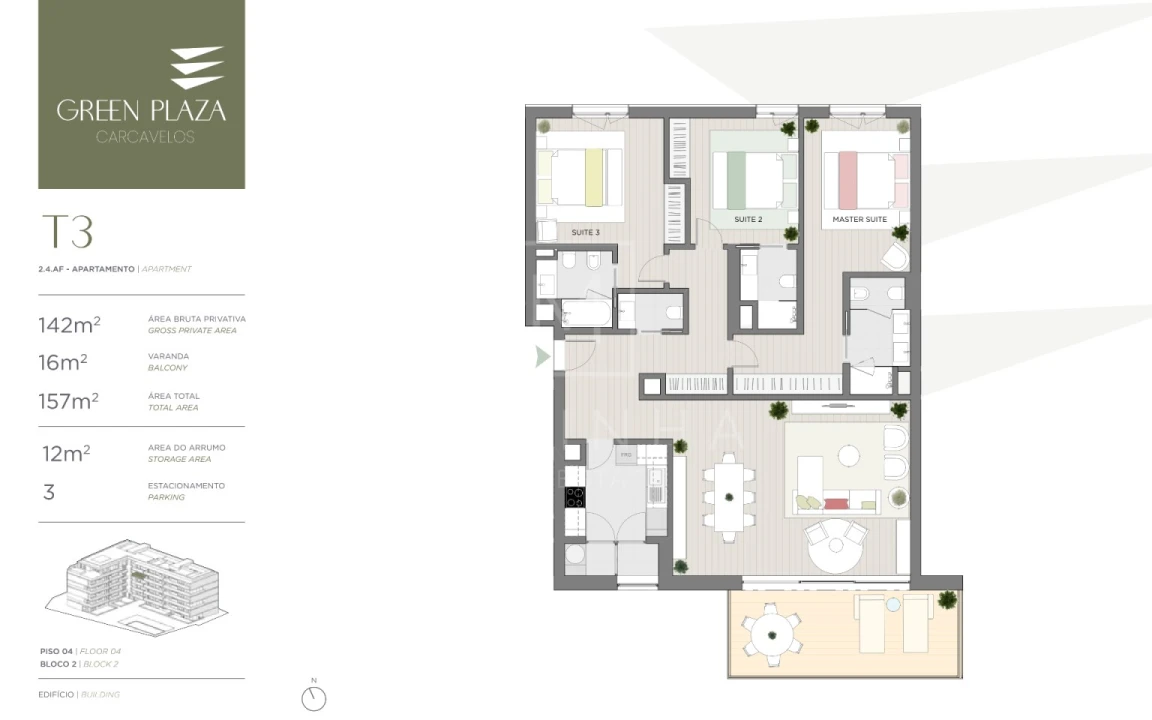 Apartamento T3 para Venda em Carcavelos e Parede Foto 10