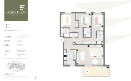 Apartamento T3 para Venda em Carcavelos e Parede