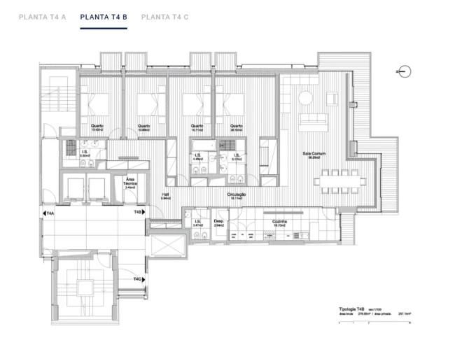 Apartamento T4 para Venda em Belém Planta 1