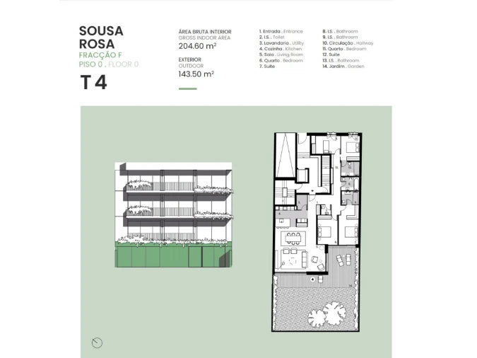 Apartamento T4 para Venda em Aldoar, Foz do Douro e Nevogilde Planta 1