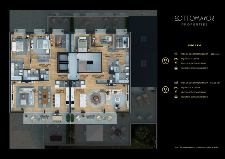 Apartamento T3 para Venda em Campolide Planta 1