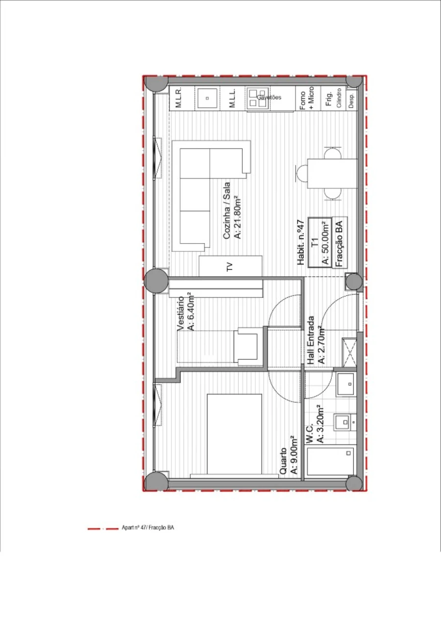 Apartamento T2 para Venda em Valença, Cristelo Covo e Arão Planta 1