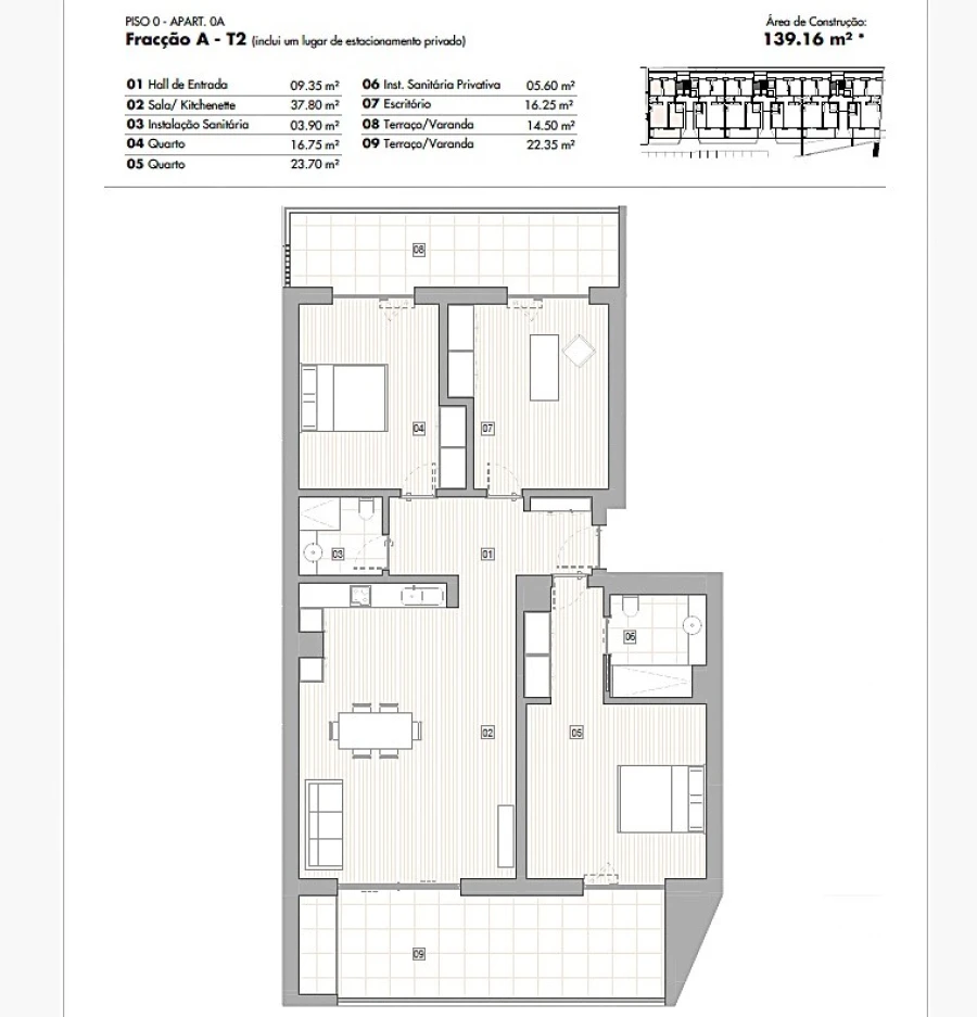 Apartamento T3 para Venda em Lagos (São Sebastião e Santa Maria) Planta 1