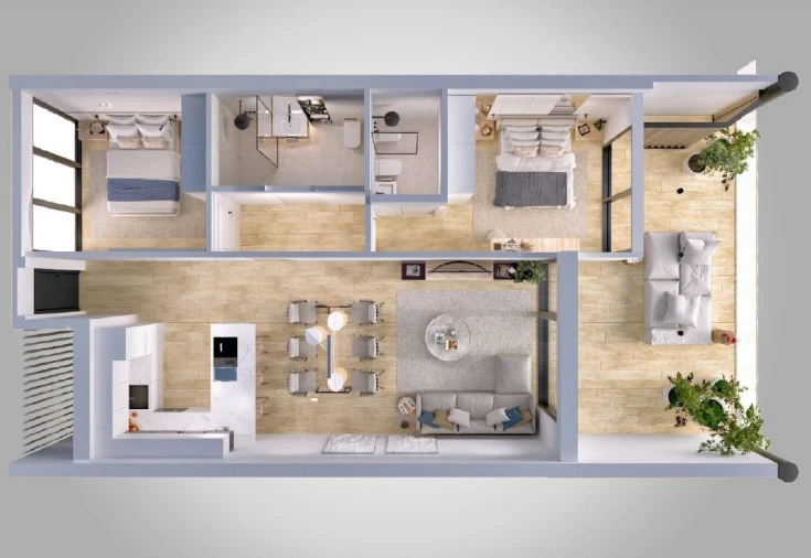 Apartamento T2 para Venda em Albufeira e Olhos de Água Planta 1