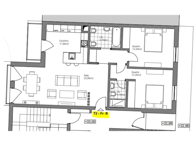 Apartamento T2 para Venda em Caldas da Rainha - Santo Onofre e Serra do Bouro Planta 1