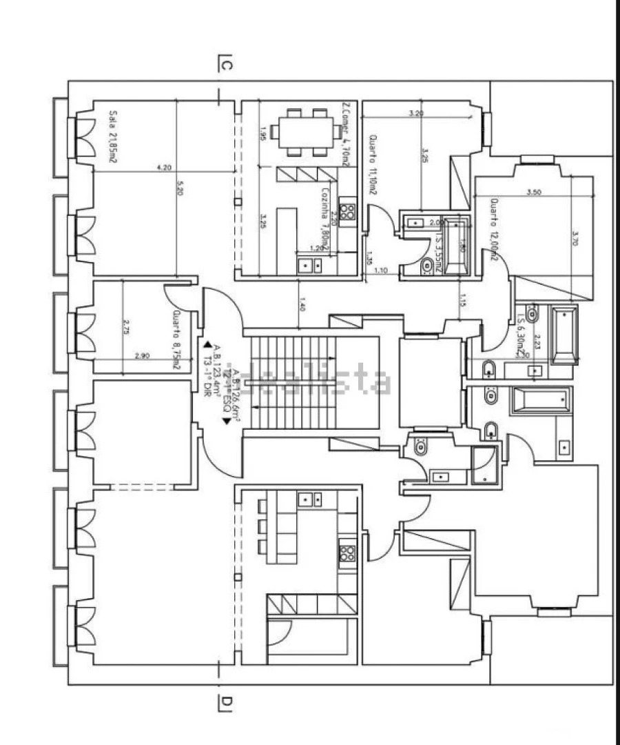 Apartamento T3 para Venda em Santa Maria Maior Planta 1