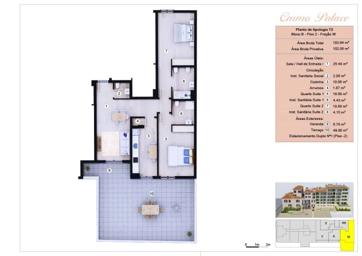 Apartamento T2 para Venda em Funchal (Se) Planta 1