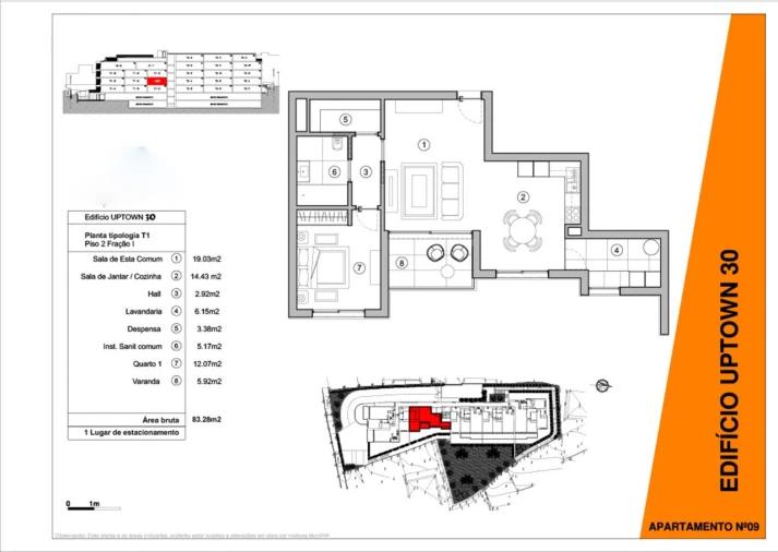 Apartamento T1 para Venda em Machico Planta 1