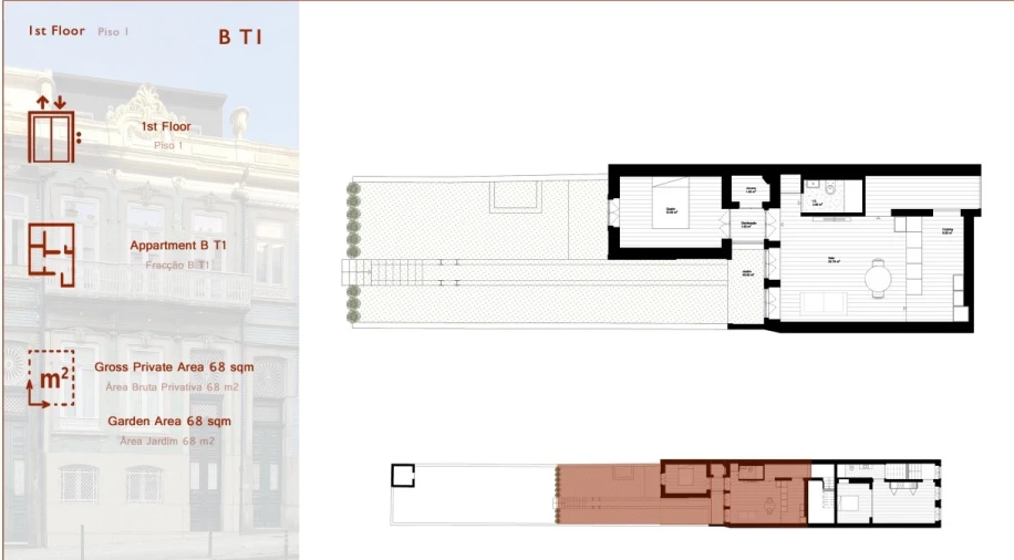 Apartamento T1 para Venda em Cedofeita, Santo Ildefonso, Sé, Miragaia, São Nicolau e Vitória Planta 1