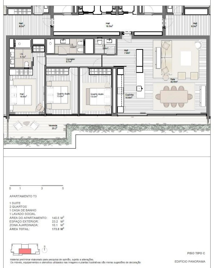 Apartamento T3 para Venda em Lordelo do Ouro e Massarelos Planta 1