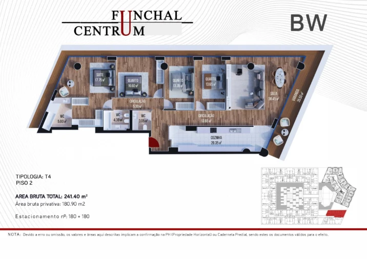 Apartamento T4 para Venda em Funchal (Se) Planta 1