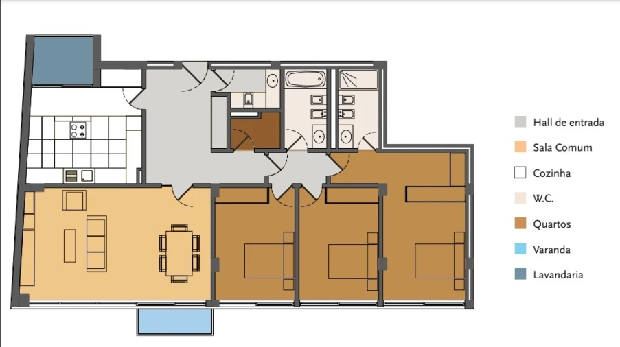 Apartamento T3 para Venda em Arcozelo Planta 1