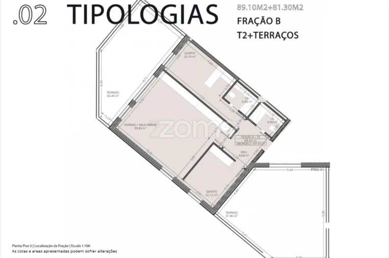 Apartamento T2 para Venda em Rio Tinto Planta 1