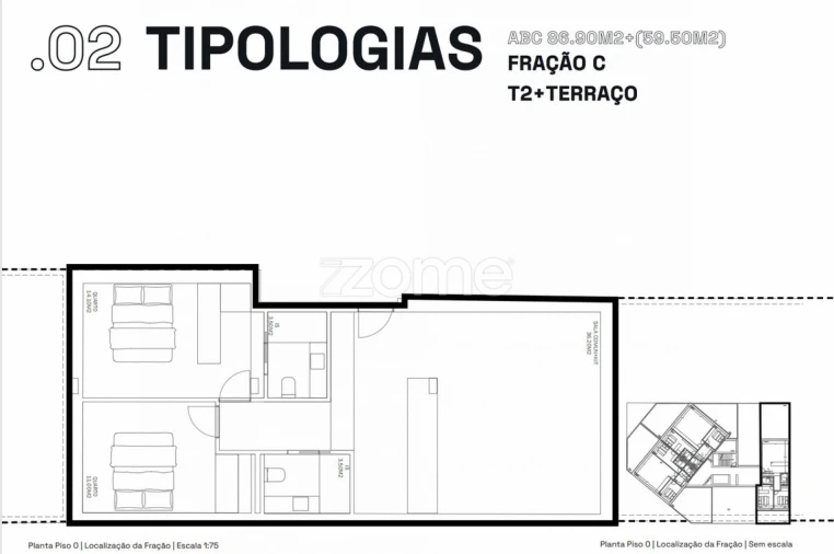 Apartamento T2 para Venda em Rio Tinto Planta 1