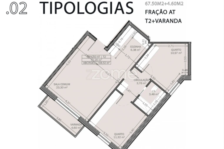 Apartamento T2 para Venda em Rio Tinto Planta 1