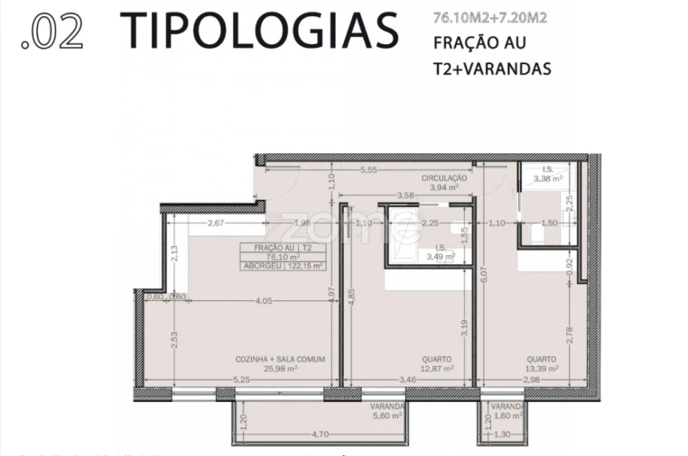 Apartamento T2 para Venda em Rio Tinto Planta 1