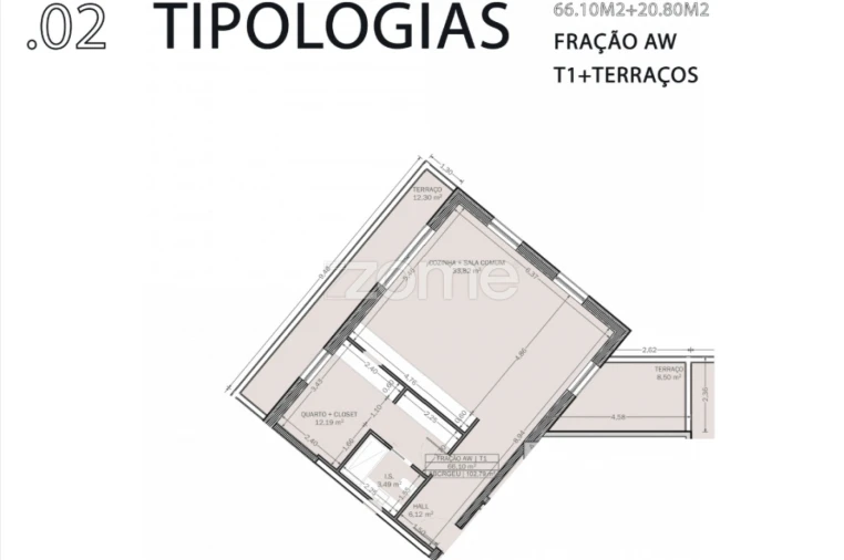 Apartamento T1 para Venda em Rio Tinto Planta 1