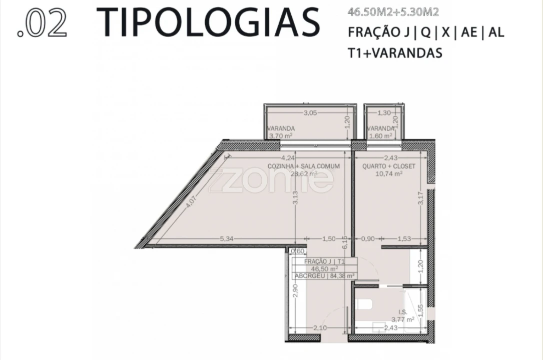 Apartamento T1 para Venda em Rio Tinto Planta 2